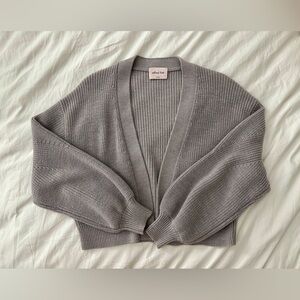 Aritzia Wilfred Unwind Waist Cardigan Grey Sz Small